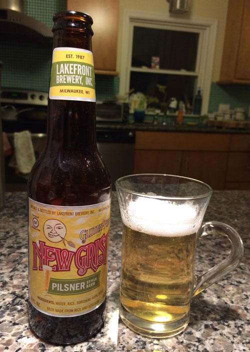 New Grist Gluten Free Pilsner bottle and glass
