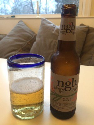 bottle and glass of ngb gluten free beer