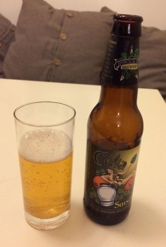 Celia saison Ale- Bottle and Glass of gluten free beer