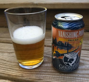 poured glass of Vanishing Point Pale Ale. Gluten free beer